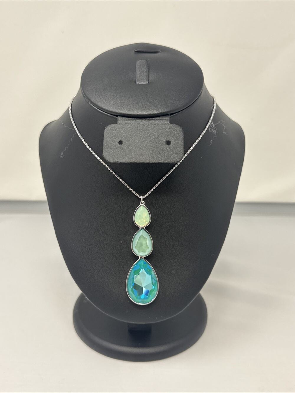 Touchstone Crystal Dive In Pendant Sliding Necklace